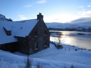 Winter loch view, An Cos, luxury home, Shieldaig, Scotland