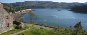 Scottish holiday lodge overlooking Loch Shieldaig, highlands