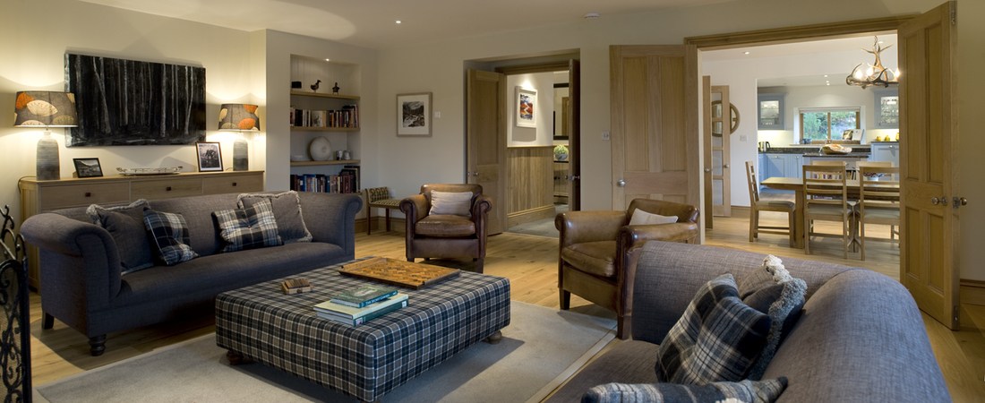 Sitting room, luxury highland house, Shieldaig, Scottish highlands