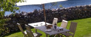summer outdoor dining, luxury holiday house, Shieldaig, Scotland